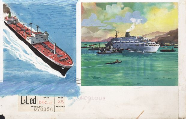 Ferdinando Tacconi | Nave mercantile e Nave da crociera | Tavole Originali