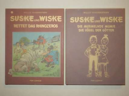 Suske en Wiske - Rettet das Rhinozeros + Mummie/GÃ¶tter - 2x luxe hc - met 2 opdrachttekeningen en 2x Ex-libris - First edition - (1999/2000) | Catawiki