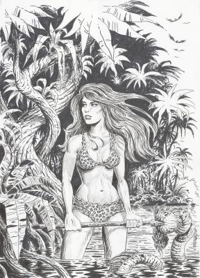 Krzysztof Trystuła | Jungle girl 1, ilustracja | Galeria Komiksu