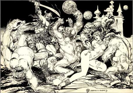 Josefino Celerio | Celerio - Matted Drawing 1979 | Russ Cochran