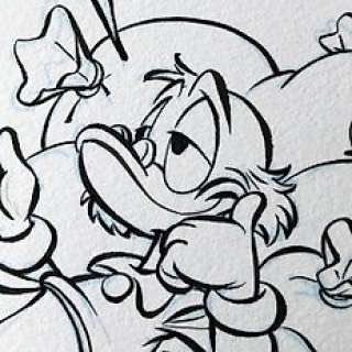 Valkema, Gerben - Valkema, Gerben - 4x Originele tekeningen + schetsen - Disney personages - Moppentrommel Donald Duck weekblad nr. 27 - (2020)