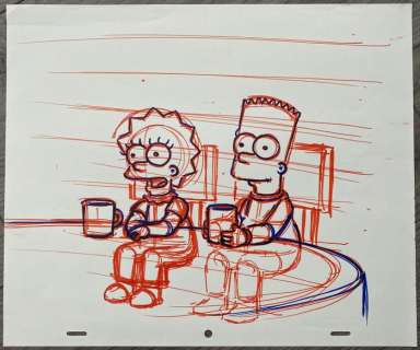 Matt Groening | the Simpsons - Original drawings - Page volante - Exemplaire unique | Catawiki