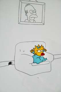 20Th Century Fox - Film Roman | "The Simpsons" - Matt Groening + Original Production Cel + Drawing + - Page volante - EO - (1988/1988) | Catawiki