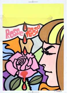 Luigi Corteggi | Satanik n. 124 - Luigi Corteggi: Cover originale "Rosa e Rosso". - Page volante - Exemplaire unique - (1969) | Catawiki