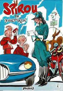 Al Severin - Lot 482 - Spirou en Amérique, dessin original à l’encre de chine et à l’écoline.