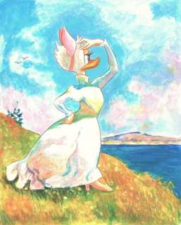 Tony Fernandez, Disney Artist | Daisy Duck inspired by Frank Benson - Large Original Painting - 70 x 50 cm - Signed by Tony Fernandez - Acrylic Art | Catawiki