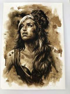Juapi Coffee Artist | Original Coffee Painting - AMY WINEHOUSE (2021) | Catawiki