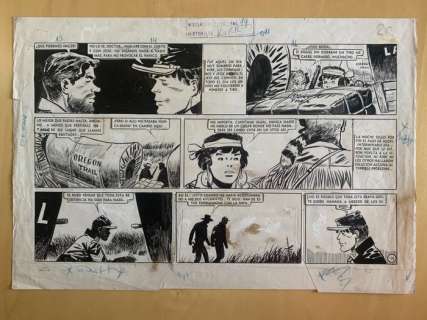 Hugo Pratt | Hugo Pratt - Misterix #442 pag. 20 - â€œRuta de sangreâ€ - "Il Sergente Kirk: Sentiero di sangue" Tavola originale Pag. 94 - Page volante - Exemplaire unique - (1957/2020) | Catawiki