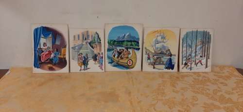 Carlo Galleni ( 1920 - 2016 ) | Gil Saint Simon - 5x illustrazioni originali "Il trionfo del moschettiere nero" | Catawiki