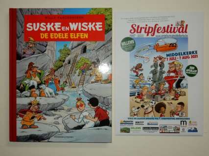 Geerts, Paul + de Rop, Eric + Cambré Charel + Swerts, Wim + Heins, Dick | Suske en Wiske - De Edele Elfen - Grootformaat luxe - Met mapje 5 tekeningen en opdrachttekening - 2x gesigneerd - Cartonné - EO - (2020) | Catawiki