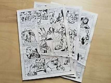 Guido Zamperoni - G. Zamperoni - 3 x Tavola originale "L‘isola felice" nn. 20/22 - Page volante - EO