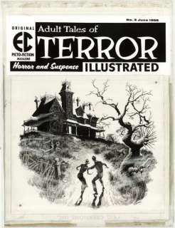 174: Crandall Terror Ill #3 cover original comic art | Russ Cochran
