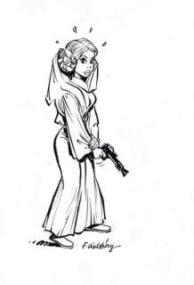 Walthéry. Illustration originale Leia | BDEnchères