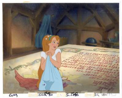Don Bluth | Sullivan Bluth - Production cel + Copy Background - Thumbelina - Exemplaire unique - (1994) | Catawiki