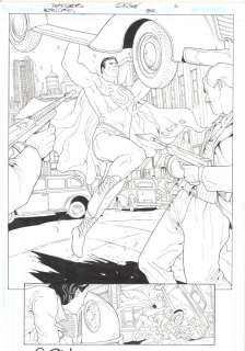 Jose Wilson Magalhaes, Renato Guedes - action comics #850 p. 5 - superman lifting car splash - 2007 signed