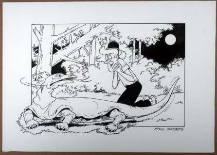 Paul Geerts | Suske en Wiske - Originele tekening - "De nare varaan" - Page volante | Catawiki