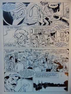 Ron Van Riet | Robert en Bertrand 90 - Originele pagina (strook 121-124) - De val van de Feniks - Page volante - (1991) | Catawiki