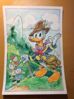 Alessandro Gottardo | Donald Duck - â€œUna gita fra terra e cieloâ€ - Page volante - Exemplaire unique - (2021/2021) | Catawiki