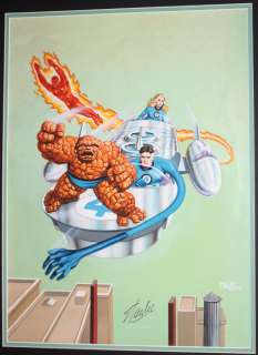 Bob Larkin - Fantastic four: the secret story of marvel‘s cosmic quartet painted art cover - 1981 signed by stan lee!