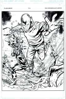 Jay Leisten, Neil Edwards - Arrow Vs. the Flash: Double Down #1 P 16 Splash (Great Battle Splash!) 2015