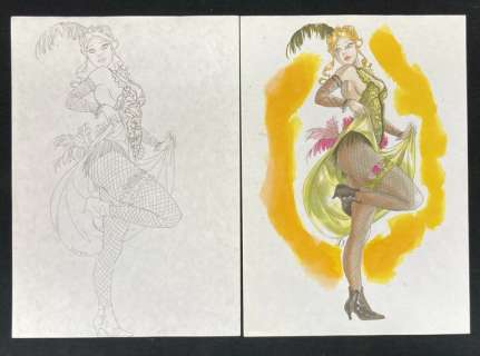 Cucca | Cucca - Dessin original + mise en couleurs issus du Portfolio "French Cancan" - (2007) | Catawiki