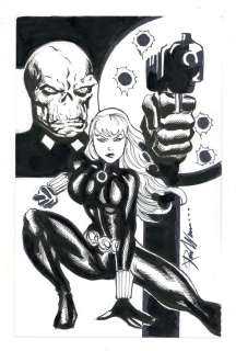 Black Widow vs. Red Skull Sketch by Ron Williams | mycomicshop.com