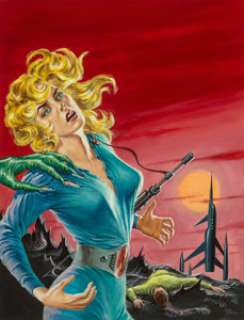 Edmund Emshwiller (American, 1925-1990)
 Desire Woman, Super-Science Fiction cover, June 1957
 Acrylic on board
 14.5 x ... | Heritage