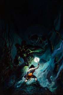 Ken Barr (British, b. 1933)
 Dread Companion paperback cover, 1980
 Oil on board
 23.75 x 16.75 in.
 Signed lower right... | Heritage