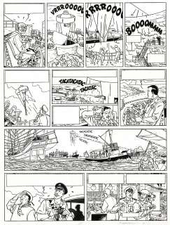 Teun Berserik | Blake et Mortimer, La vallée des immortels, menace sur Hong Kong, planche originale à l’encre de chine pour cet album paru en 2018 chez Blake et Mortimer. | Septimus