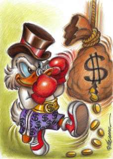 Joan Vizcarra | Uncle $crooge "Boxing Dollars" - Original Drawing - Joan Vizcarra - Pencil Art | Catawiki