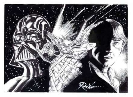 Darth Vader and Luke Skywalker Sketch by Ron Williams | mycomicshop.com