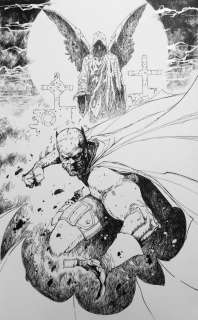 Jim Muniz - batman 11 x 17 full figure with background commission example page full figure commission