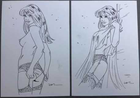 Jim | Jim - 2x Dessin original - Une Nuit Ã  Rome - Marie | Catawiki