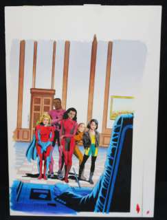 Maria Beccari - harbinger #31 cover color art - valiant - zephyr, jolt, amazon, microwave, anvil, & sonix - 1994