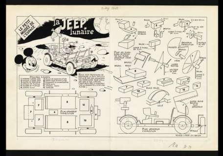 Studio Disney | Mickey Mouse - Planche originale " La jeep lunaire " - Page volante - EO - (1979) | Catawiki