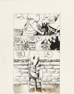 Paul Pope | THB: Mek-Power 6D, The New School of Athens, Page 7, 2001 | Philippe Labaune Gallery