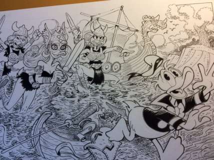 Alessandro Gottardo | Donald Duck - â€œLe vichinghe inaspettateâ€ - Page volante - Exemplaire unique - (2020/2020) | Catawiki