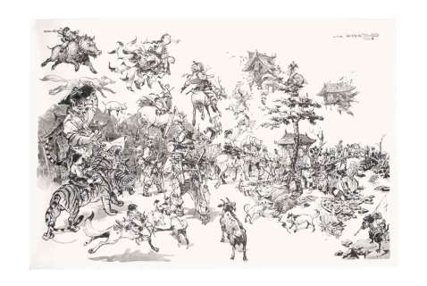 Kim Jung Gi - Illustration originale, 2014. Signé