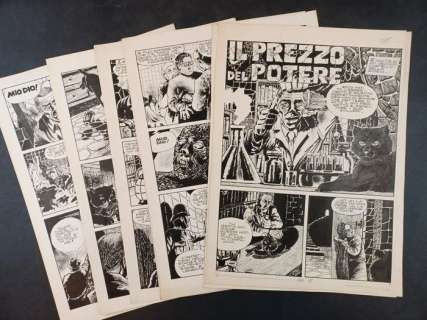 Castelli, Peroni | Horror Sansoni - Castelli, Peroni - 9x Tavole Originali "Il Prezzo Del Potere" - Storia Completa - Page volante - Exemplaire unique | Catawiki