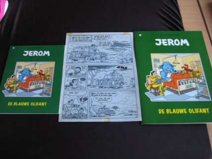 Studio Vandersteen | Jerom 19 - De blauwe olifant - Met originele pagina ( pagina 1 ) + op achterkant gesigneerde map - 30 ex. - Broché - EO - (2010/2010) | Catawiki