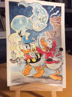 Alessandro Gottardo | Donald Duck - â€œPaperino e Paperoga ghosthuntersâ€ - Page volante - Exemplaire unique (2020) | Catawiki