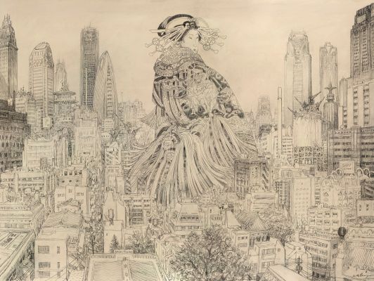 Nicolas de Crécy | NICOLAS DE CRÉCY – Tokyo – after Kuniyoshi – REF 01 | Galerie Barbier