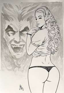 Daniele Statella | Zora la Vampira - D. Statella - illustraz. originale A3 - (2022) | Catawiki