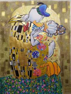 Sergio Garrido | Donald Duck - The Kiss. GusDUCK KLIMT - Signed Original Painting by Sergio Garrido - Exemplaire unique | Catawiki