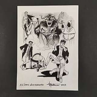 Giuseppe Montanari - Dylan Dog - Giuseppe Montanari - Illustrazione Originale "Dylan, Groucho e..." - Firmata - Page volante - Exemplaire unique - (2017)