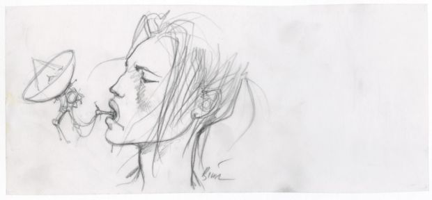 Enki Bilal | GRAPHITE IN PROGRESS 3 – Dessin original 105 | Galerie Barbier