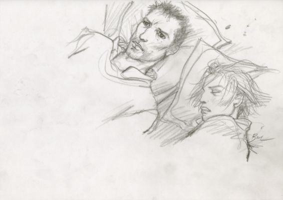 Enki Bilal | GRAPHITE IN PROGRESS 3 – Dessin original 34 | Galerie Barbier