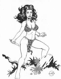 Dan Morton - Brunette jungle girl with knife