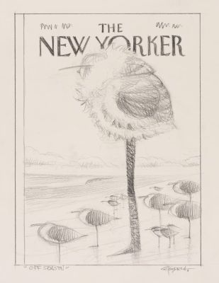Carter Goodrich | Off Season - Proposed Preliminary Sketch for The New Yorker Cover, 2011 | Philippe Labaune Gallery