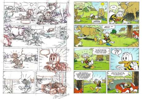 Sune Troelstrup, Millet | Donald Duck -"The Pirates are Coming" - D/D 2003-031 - page 7 - Signed Original Comic Page by Millet (2005) | Catawiki